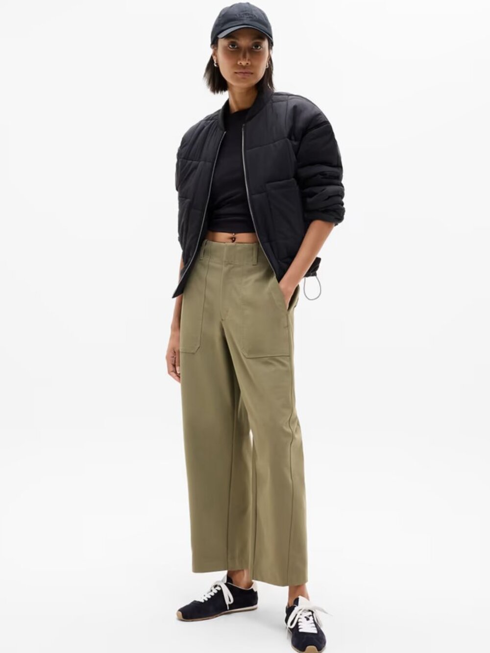 Athleta Sage Green Solstice Skyline High Rise Barrel Leg Pant Size 4 NWOT